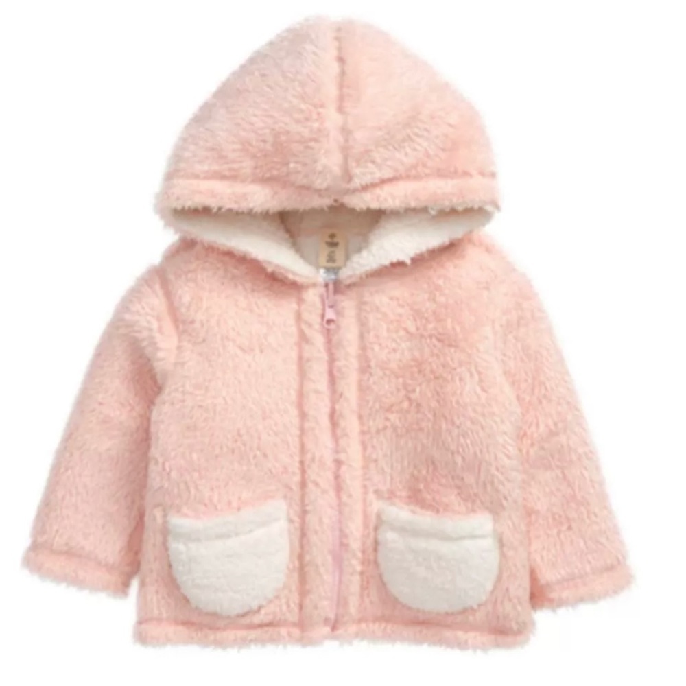Tucker + Tate Reversible Shearling Hoodie Jacket Baby Girl 24 month Pink/White